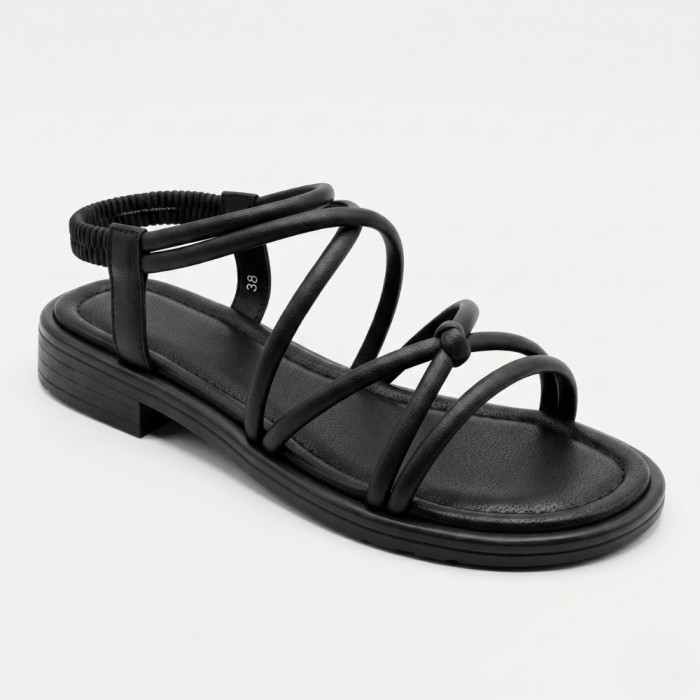 Черные женские босоножки Allsy 207402 Lonza Cleo Black 207403 6206 с изящными ремешками