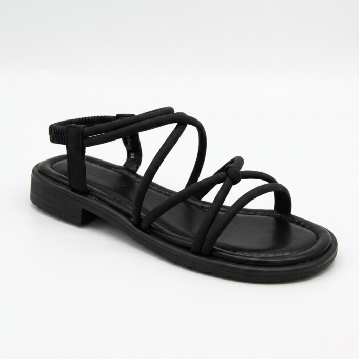 Черные женские босоножки Allsy 207402 Lonza Cleo Black 207403 6206 с изящными ремешками