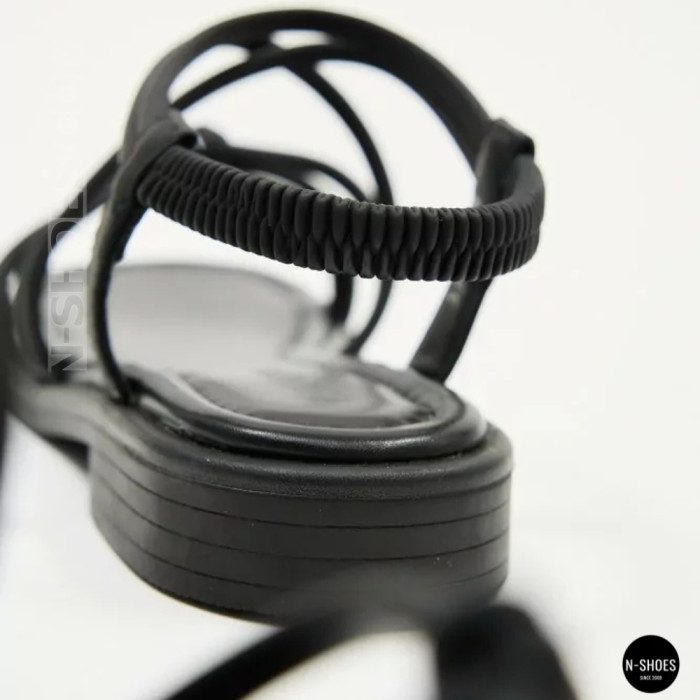 Черные женские босоножки Allsy 207402 Lonza Cleo Black 207403 6206 с изящными ремешками