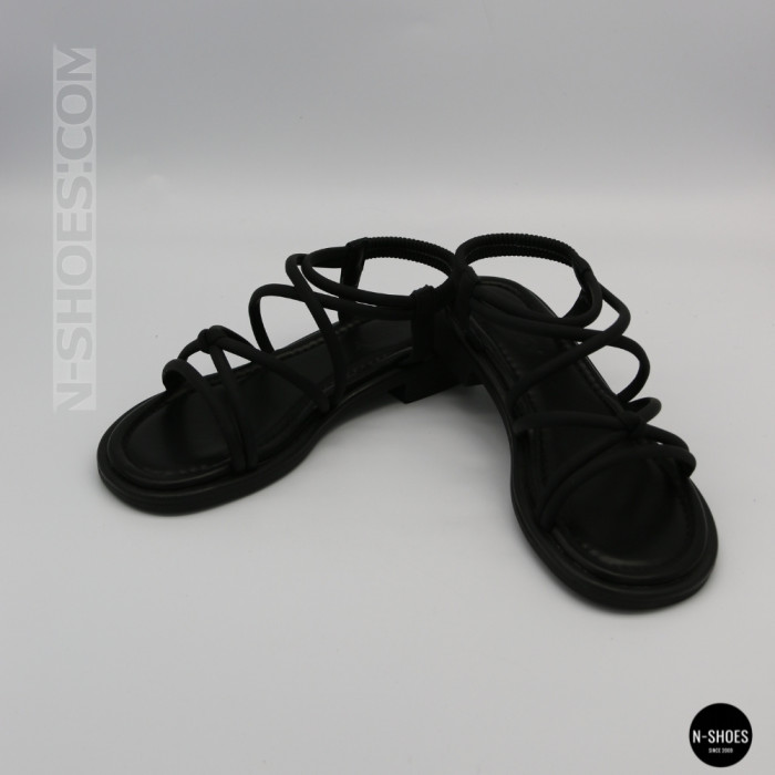 Черные женские босоножки Allsy 207402 Lonza Cleo Black 207403 6206 с изящными ремешками
