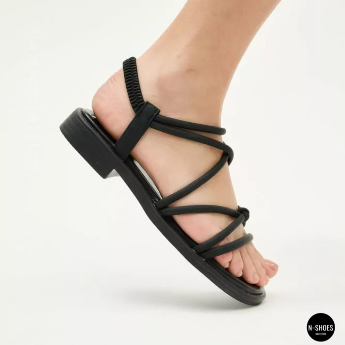 Черные женские босоножки Allsy 207402 Lonza Cleo Black 207403 6206 с изящными ремешками