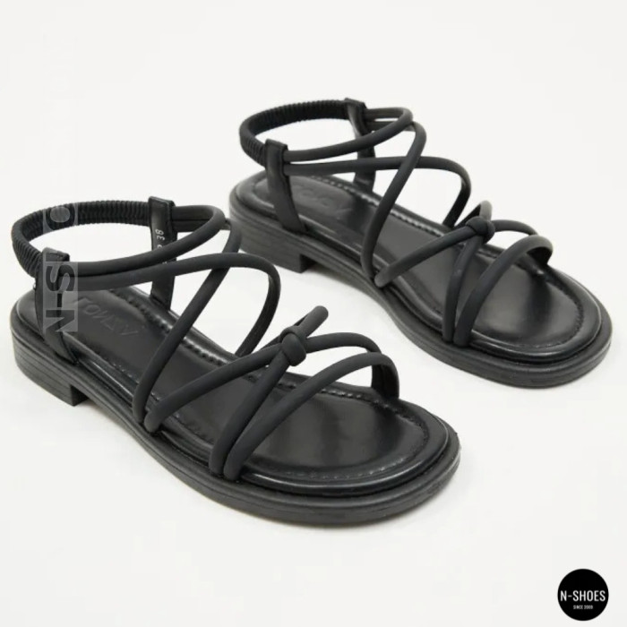 Черные женские босоножки Allsy 207402 Lonza Cleo Black 207403 6206 с изящными ремешками