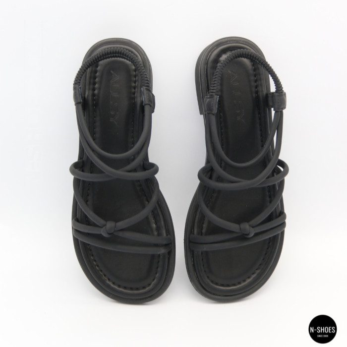 Черные женские босоножки Allsy 207402 Lonza Cleo Black 207403 6206 с изящными ремешками