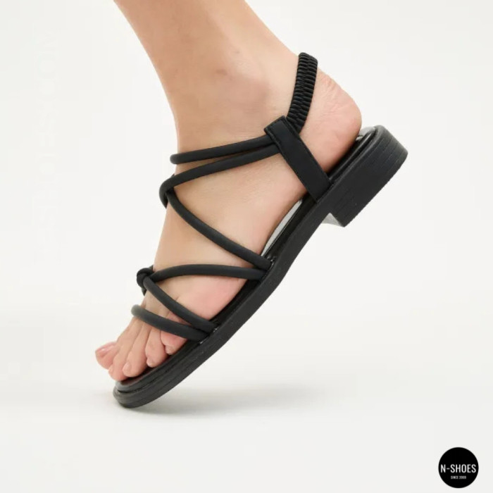Черные женские босоножки Allsy 207402 Lonza Cleo Black 207403 6206 с изящными ремешками