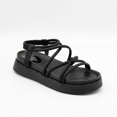 Women's Black Platform Sandals with Straps Allsy 207406 Lonza-207407 66-15 Denali Black 6208
