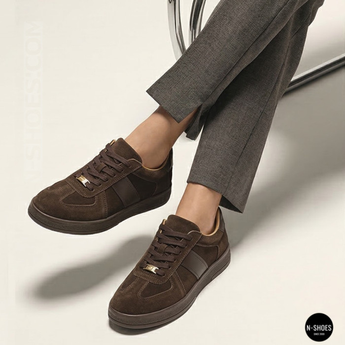 Женские коричневые замшевые кеды Allsy 210785 Lonza 212648 Alfi Brown 9227-30-500 brown 6210 в