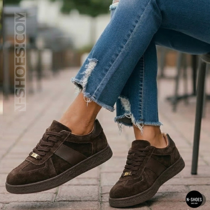 Женские коричневые замшевые кеды Allsy 210785 Lonza 212648 Alfi Brown 9227-30-500 brown 6210 в