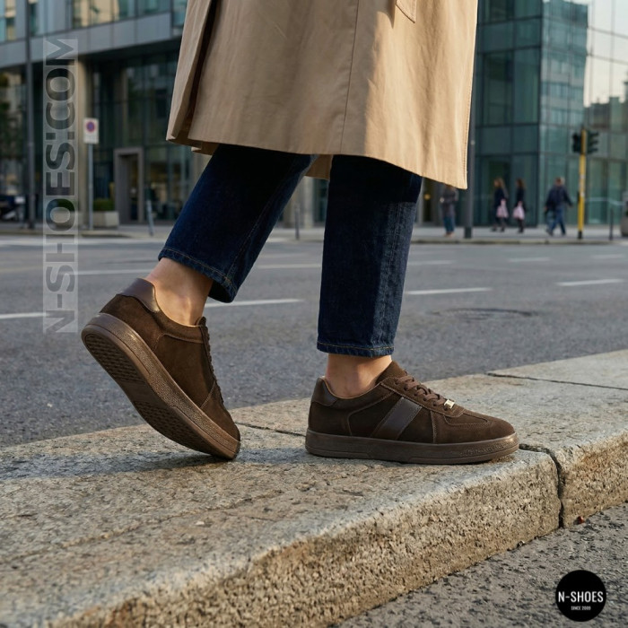 Женские коричневые замшевые кеды Allsy 210785 Lonza 212648 Alfi Brown 9227-30-500 brown 6210 в