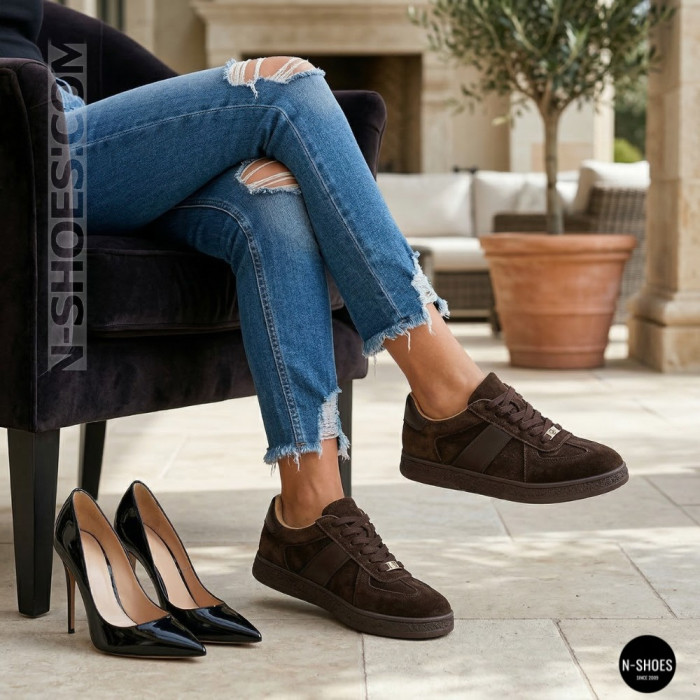Женские коричневые замшевые кеды Allsy 210785 Lonza 212648 Alfi Brown 9227-30-500 brown 6210 в