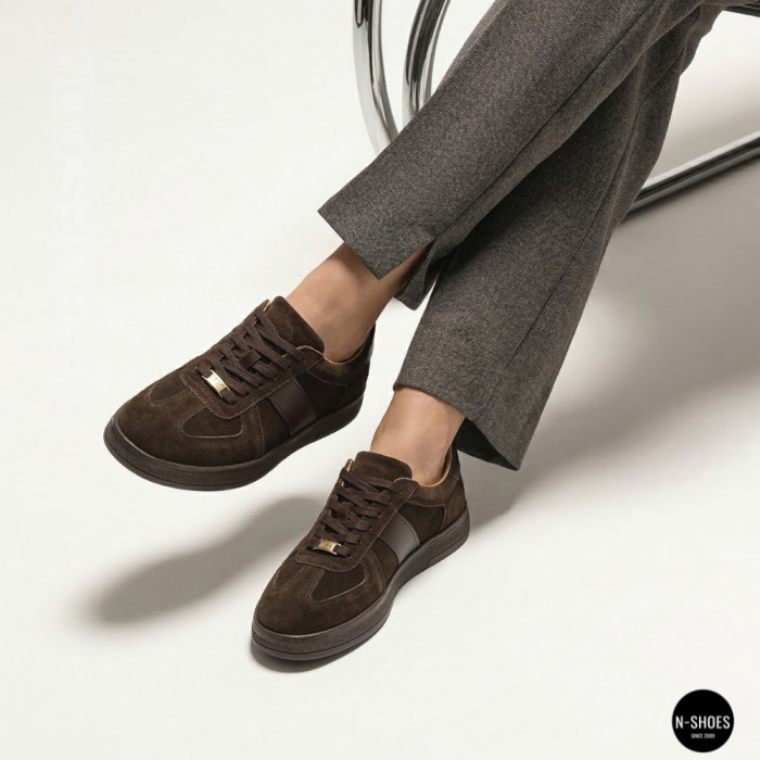 Женские коричневые замшевые кеды Allsy 210785 Lonza 212648 Alfi Brown 9227-30-500 brown 6210 в