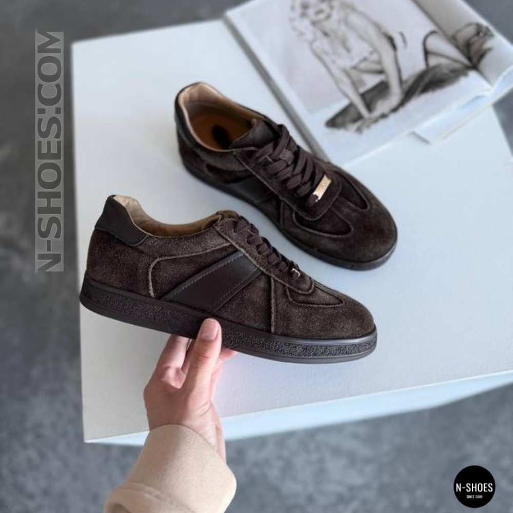 Жіночі коричневі замшеві кеди Allsy 210785 Lonza Alfi Brown 9227-30-500 brown 6210 у стилі Maison Margiela