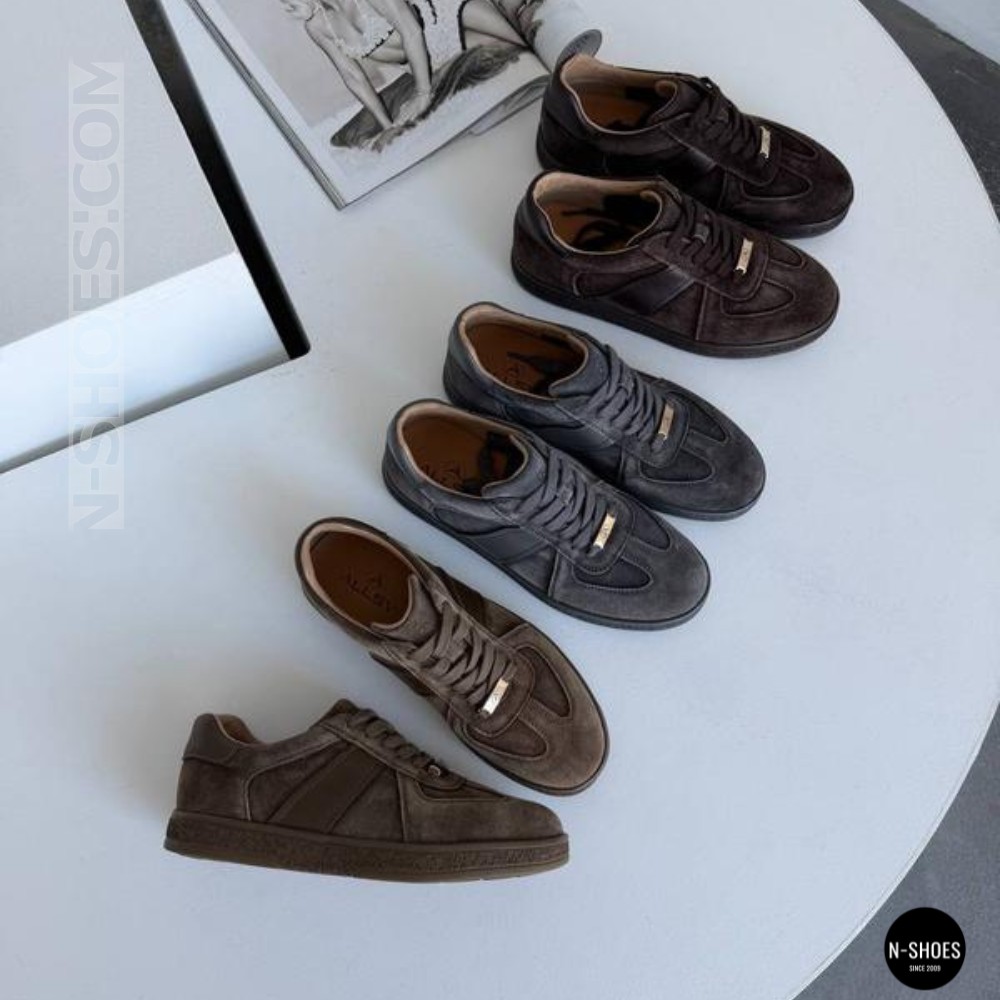 Жіночі коричневі замшеві кеди Allsy 210785 Lonza Alfi Brown 9227-30-500 brown 6210 у стилі Maison Margiela