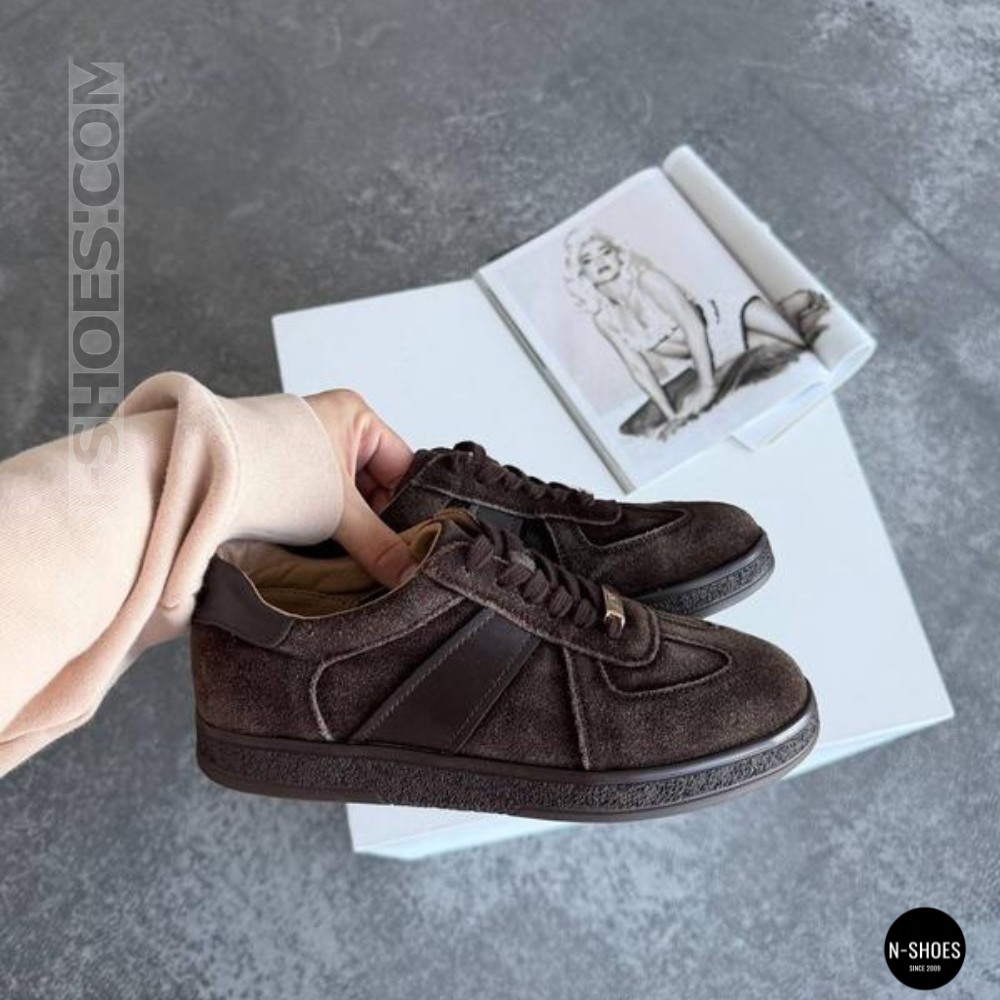 Жіночі коричневі замшеві кеди Allsy 210785 Lonza Alfi Brown 9227-30-500 brown 6210 у стилі Maison Margiela