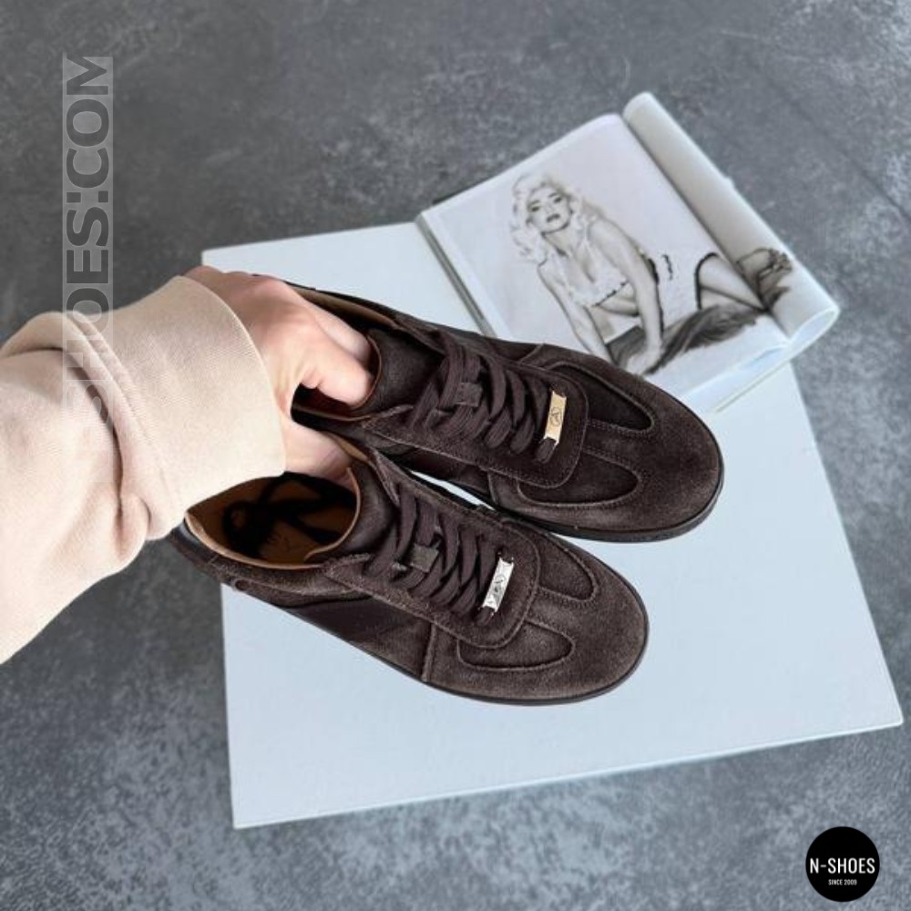 Жіночі коричневі замшеві кеди Allsy 210785 Lonza Alfi Brown 9227-30-500 brown 6210 у стилі Maison Margiela