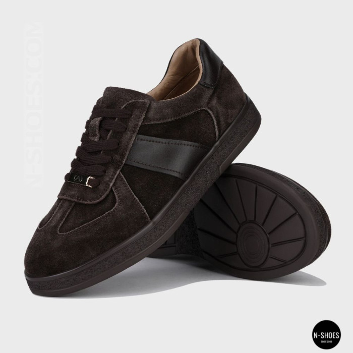 Женские коричневые замшевые кеды Allsy 210785 Lonza 212648 Alfi Brown 9227-30-500 brown 6210 в