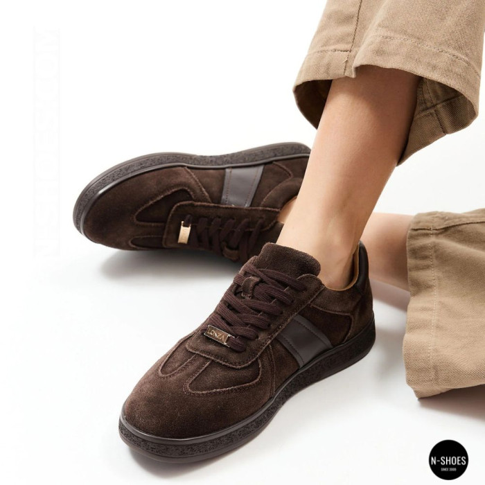 Женские коричневые замшевые кеды Allsy 210785 Lonza 212648 Alfi Brown 9227-30-500 brown 6210 в