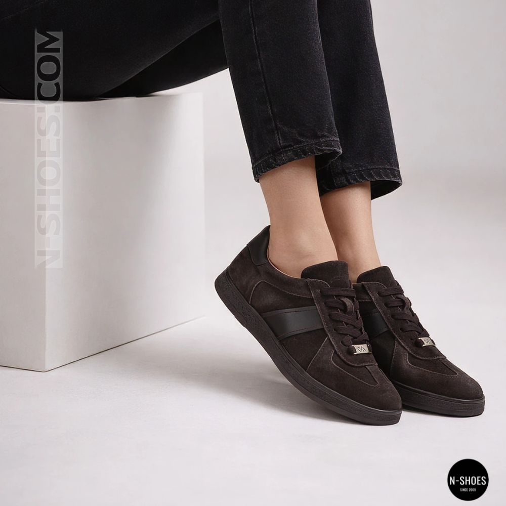 Женские коричневые замшевые кеды Allsy 210785 Lonza 212648 Alfi Brown 9227-30-500 brown 6210 в стиле Maison Margiela