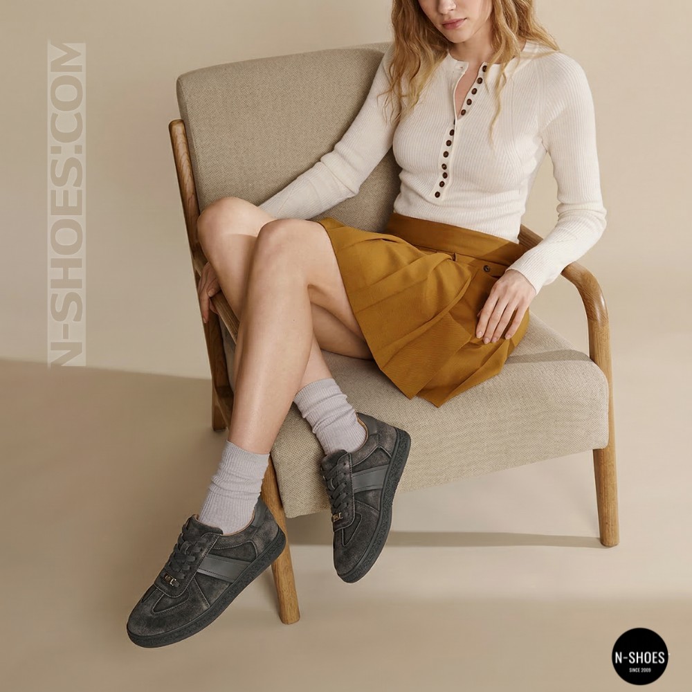 Жіночі сірі замшеві кеди Allsy 210762 9227-30-w014 Lonza Alfi  6211 у стилі Tom Ford Archer