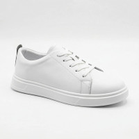 Женские белые кожаные кеды Allsy 210288 Lonza bw1026-2 white 6213 базовые в стиле FitFlop Rally