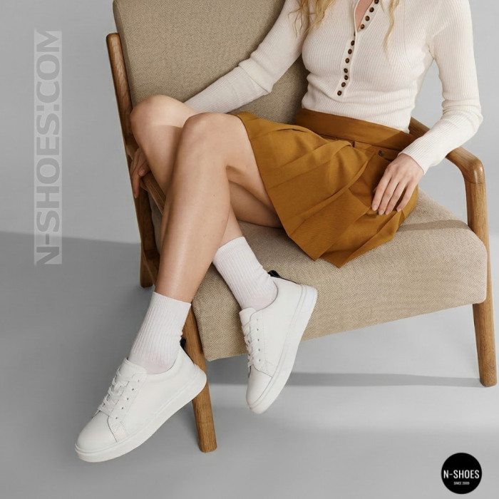 Женские белые кожаные кеды Allsy 210288 208319 Lonza bw1026-2 white 6213 в стиле FitFlop Rally