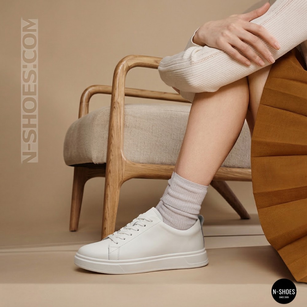 Женские белые кожаные кеды Allsy 210288 Lonza bw1026-2 white 6213 в стиле FitFlop Rally