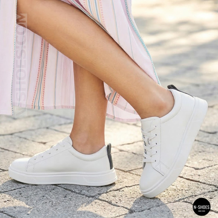 Женские белые кожаные кеды Allsy 210288 208319 Lonza bw1026-2 white 6213 в стиле FitFlop Rally