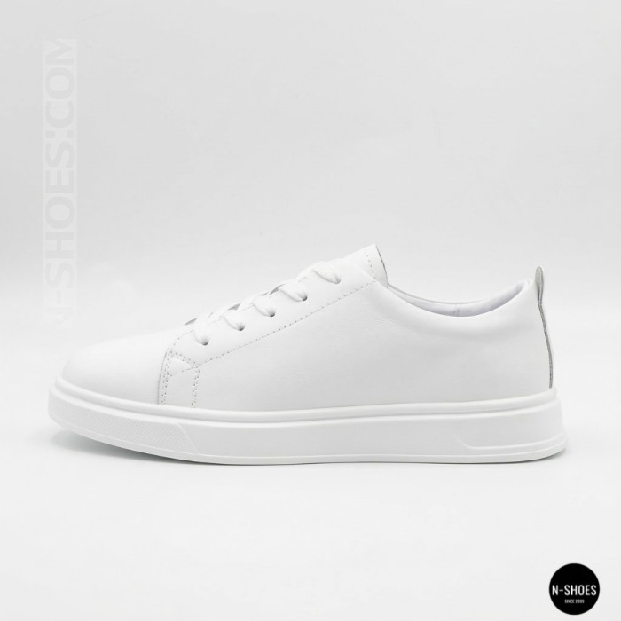 Женские белые кожаные кеды Allsy 210288 208319 Lonza bw1026-2 white 6213 в стиле FitFlop Rally