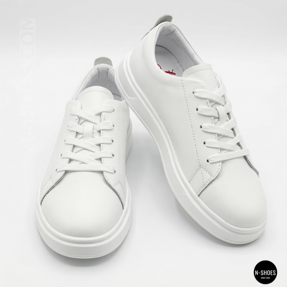 Женские белые кожаные кеды Allsy 210288 Lonza bw1026-2 white 6213 в стиле FitFlop Rally