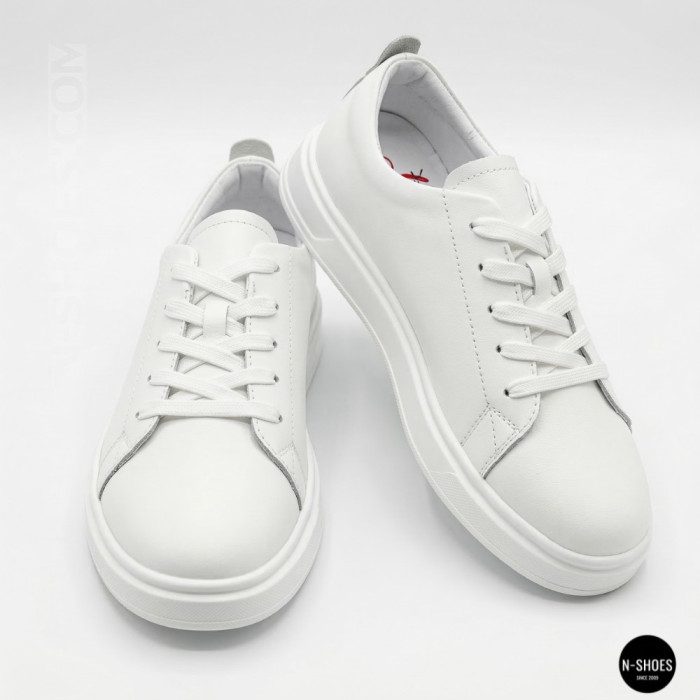 Женские белые кожаные кеды Allsy 210288 208319 Lonza bw1026-2 white 6213 в стиле FitFlop Rally