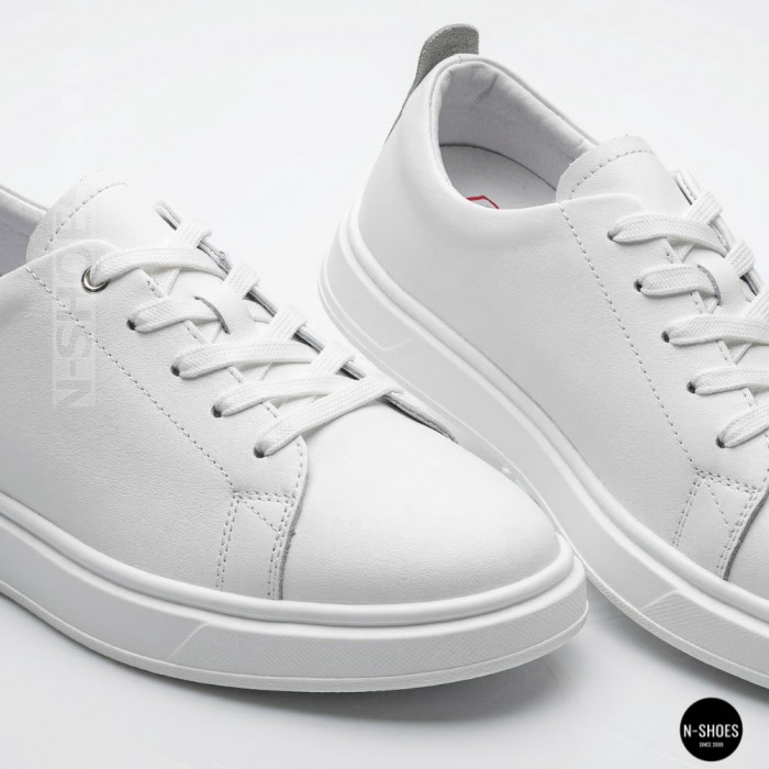 Женские белые кожаные кеды Allsy 210288 208319 Lonza bw1026-2 white 6213 в стиле FitFlop Rally