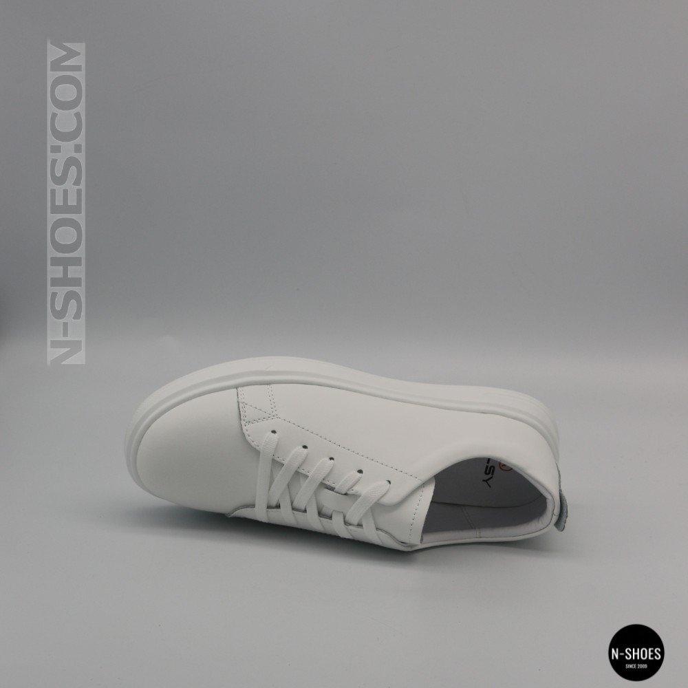 Женские белые кожаные кеды Allsy 210288 Lonza bw1026-2 white 6213 в стиле FitFlop Rally