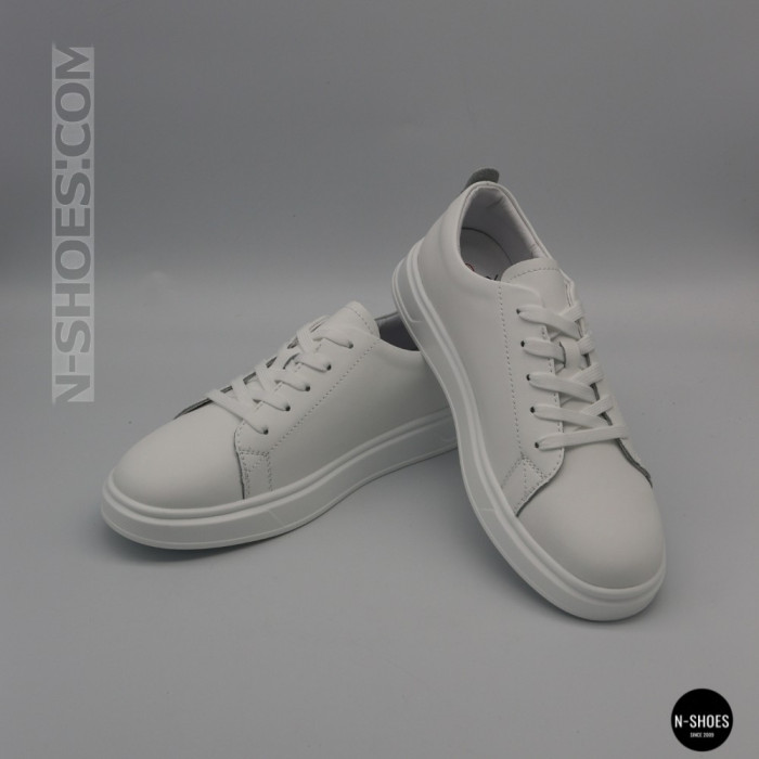 Женские белые кожаные кеды Allsy 210288 208319 Lonza bw1026-2 white 6213 в стиле FitFlop Rally