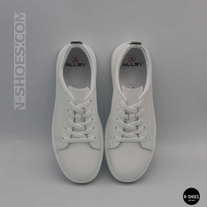 Женские белые кожаные кеды Allsy 210288 208319 Lonza bw1026-2 white 6213 в стиле FitFlop Rally