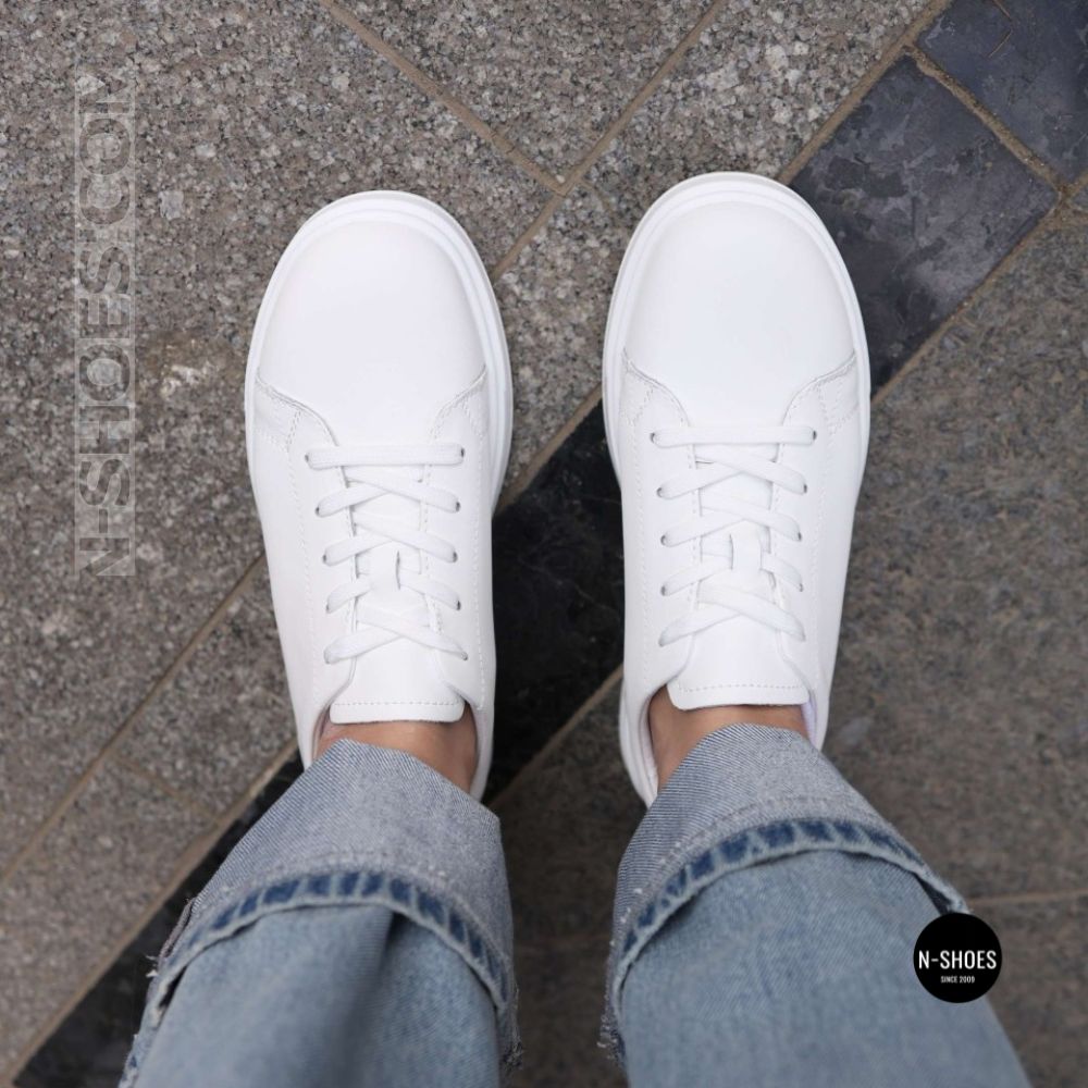 Женские белые кожаные кеды Allsy 210288 208319 Lonza bw1026-2 white 6213 в стиле FitFlop Rally