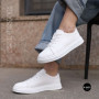 Женские белые кожаные кеды Allsy 210288 208319 Lonza bw1026-2 white 6213 в стиле FitFlop Rally