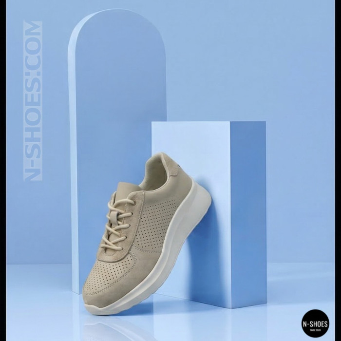 Женские бежевые кеды с перфорацией Allsy 207282 Lonza gp2521-2 beige 6214