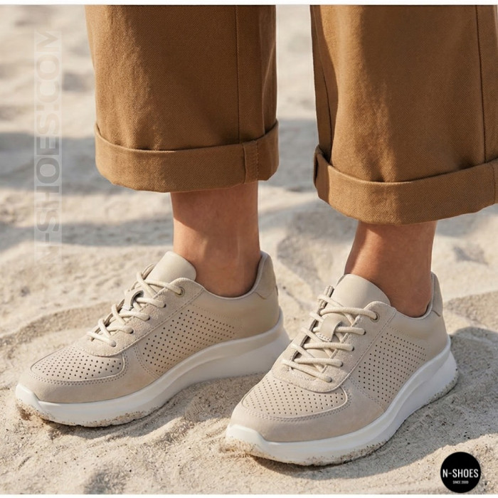 Женские бежевые кеды с перфорацией Allsy 207282 Lonza gp2521-2 beige 6214