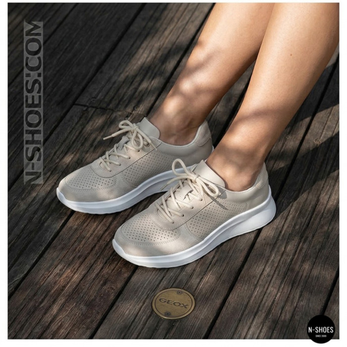 Женские бежевые кеды с перфорацией Allsy 207282 Lonza gp2521-2 beige 6214
