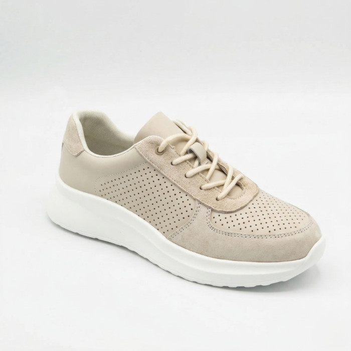 Женские бежевые кеды с перфорацией Allsy 207282 Lonza gp2521-2 beige 6214