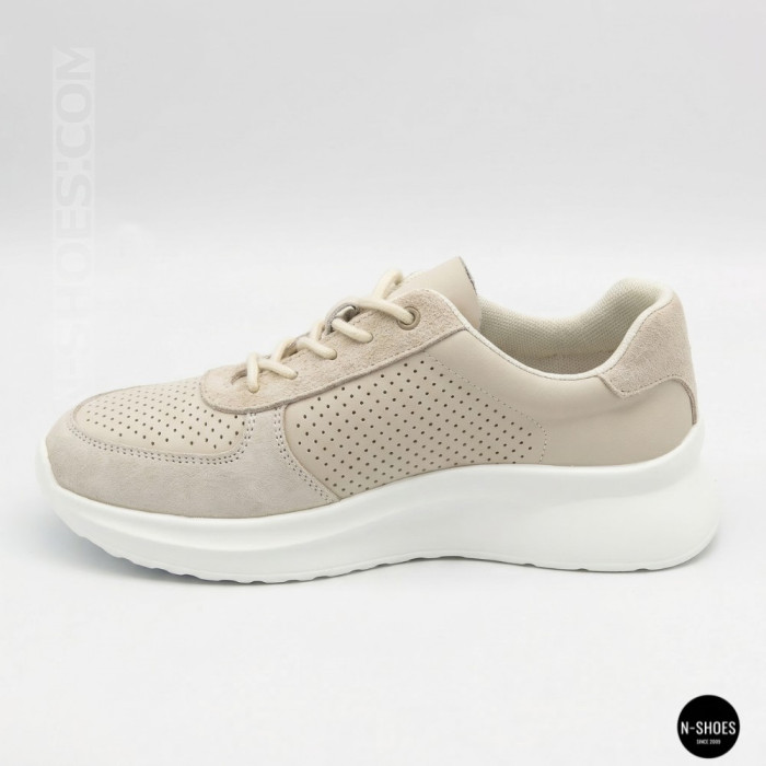 Женские бежевые кеды с перфорацией Allsy 207282 Lonza gp2521-2 beige 6214