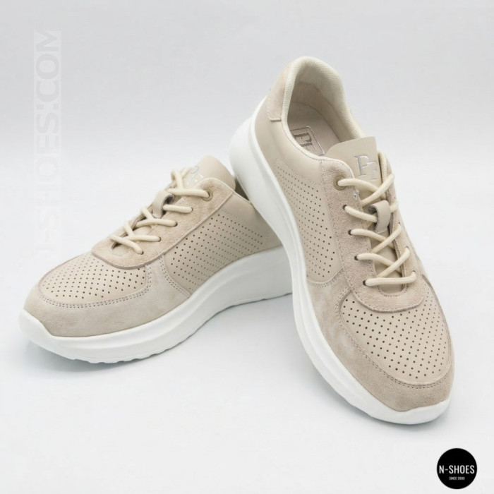 Женские бежевые кеды с перфорацией Allsy 207282 Lonza gp2521-2 beige 6214