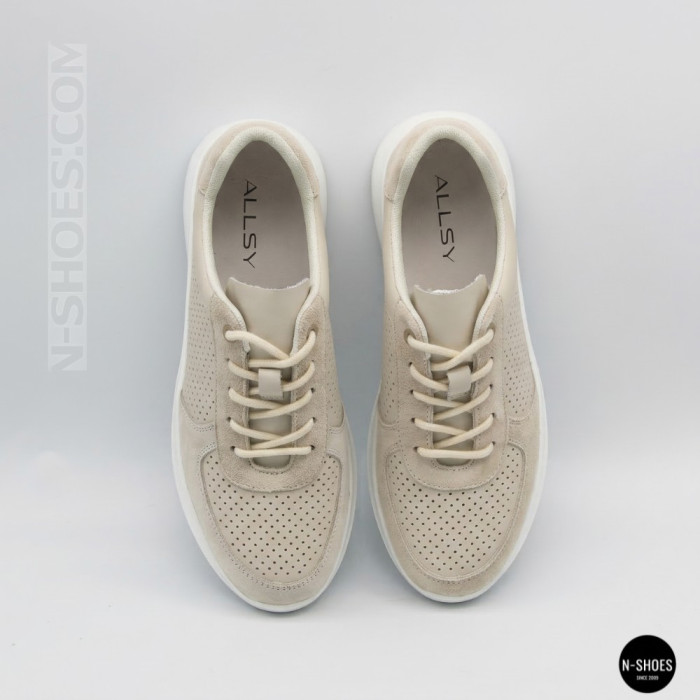 Женские бежевые кеды с перфорацией Allsy 207282 Lonza gp2521-2 beige 6214