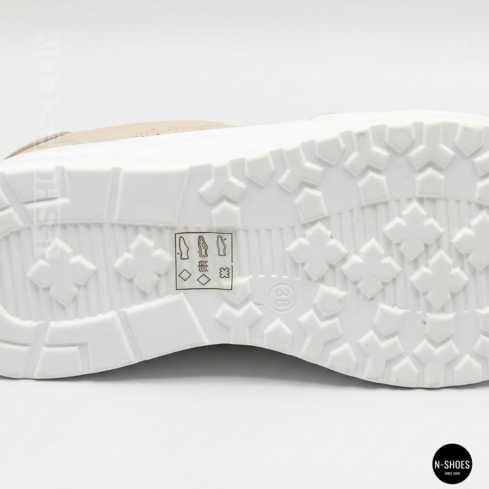 Women's Beige Perforated Sneakers Allsy 207282 Lonza gp2521-2 beige 6214