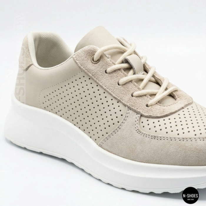 Женские бежевые кеды с перфорацией Allsy 207282 Lonza gp2521-2 beige 6214