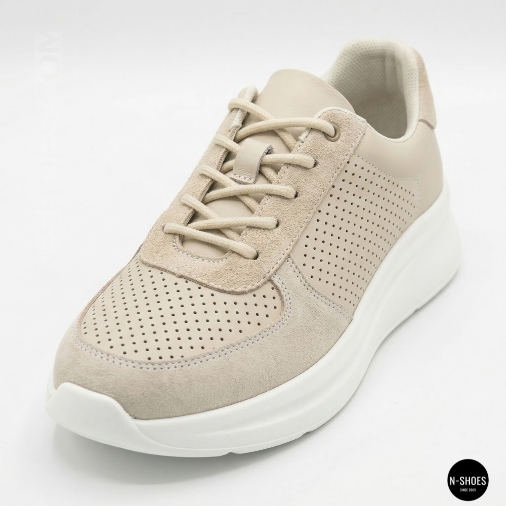 Women's Beige Perforated Sneakers Allsy 207282 Lonza gp2521-2 beige 6214