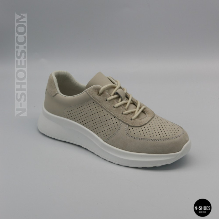 Женские бежевые кеды с перфорацией Allsy 207282 Lonza gp2521-2 beige 6214