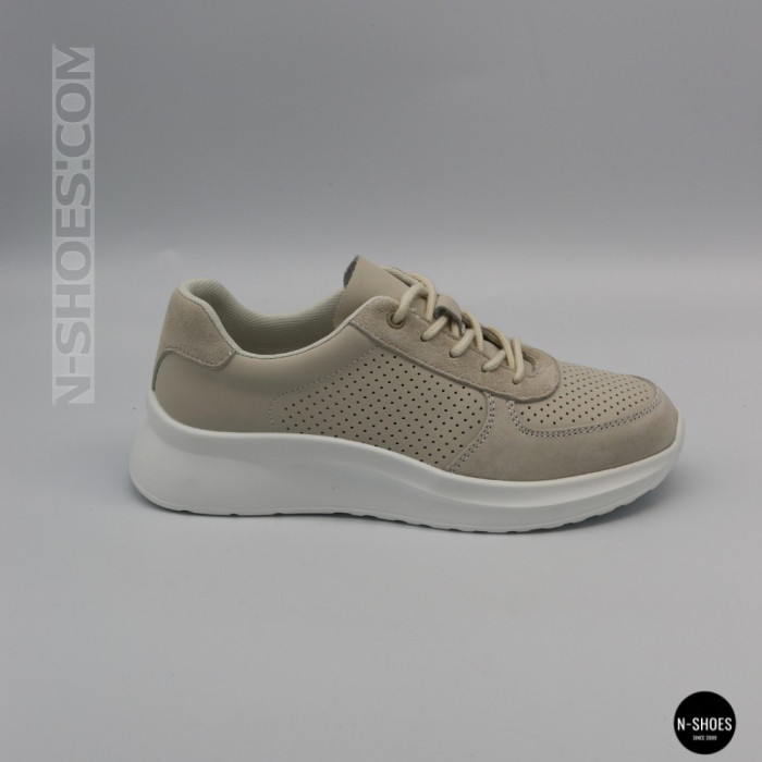 Женские бежевые кеды с перфорацией Allsy 207282 Lonza gp2521-2 beige 6214
