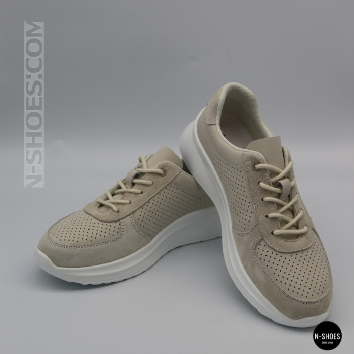 Женские бежевые кеды с перфорацией Allsy 207282 Lonza gp2521-2 beige 6214