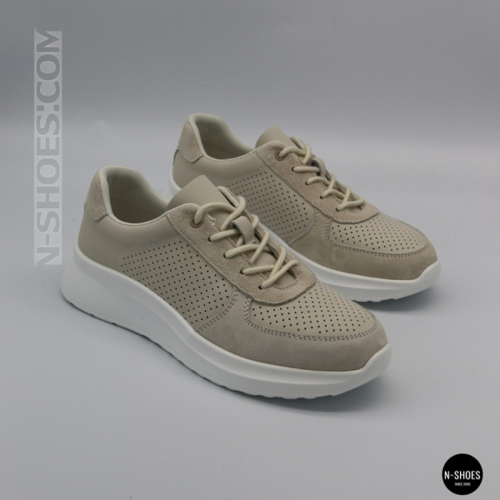Женские бежевые кеды с перфорацией Allsy 207282 Lonza gp2521-2 beige 6214