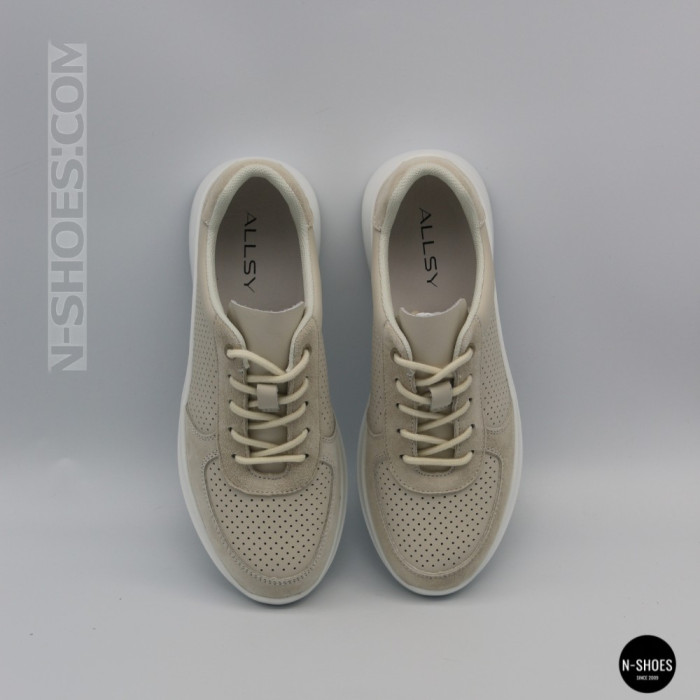 Женские бежевые кеды с перфорацией Allsy 207282 Lonza gp2521-2 beige 6214